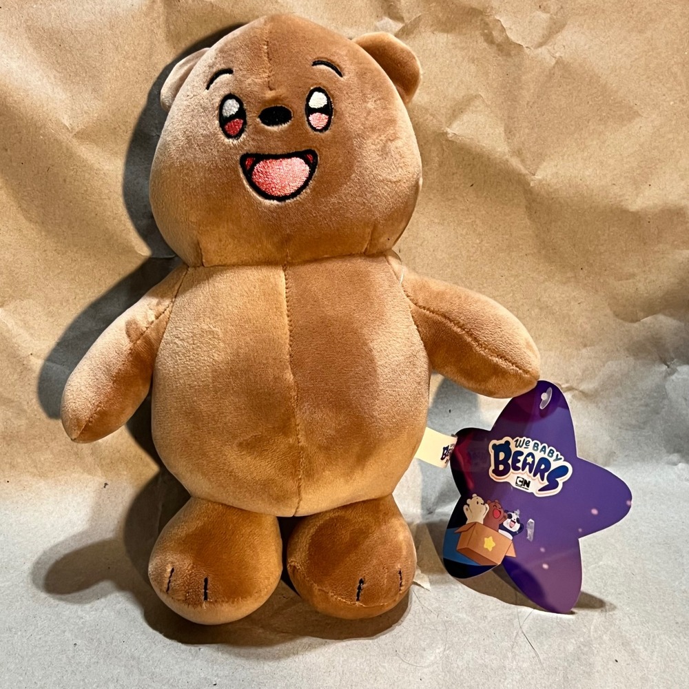Cartoon Network 8" We Baby Bears Plush Brown Grizzly Bear NWT Soft Stuffed Toy